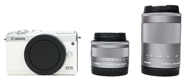 キヤノン ミラーレス一眼カメラ EOS M100 ホワイト ダブルズームキット 商品イメージ1